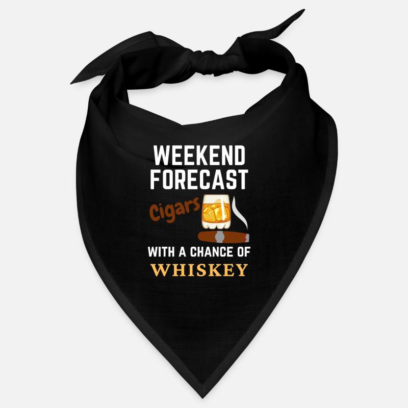Lustige Wochenendvorhersage Zigarren und Whiskey Cute Mem Bandana