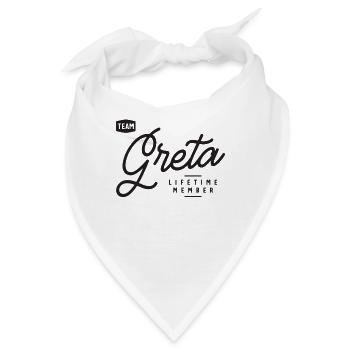 Team Greta Lifetime Member Personalisierter Name - Bandana - Weiß - Vorne