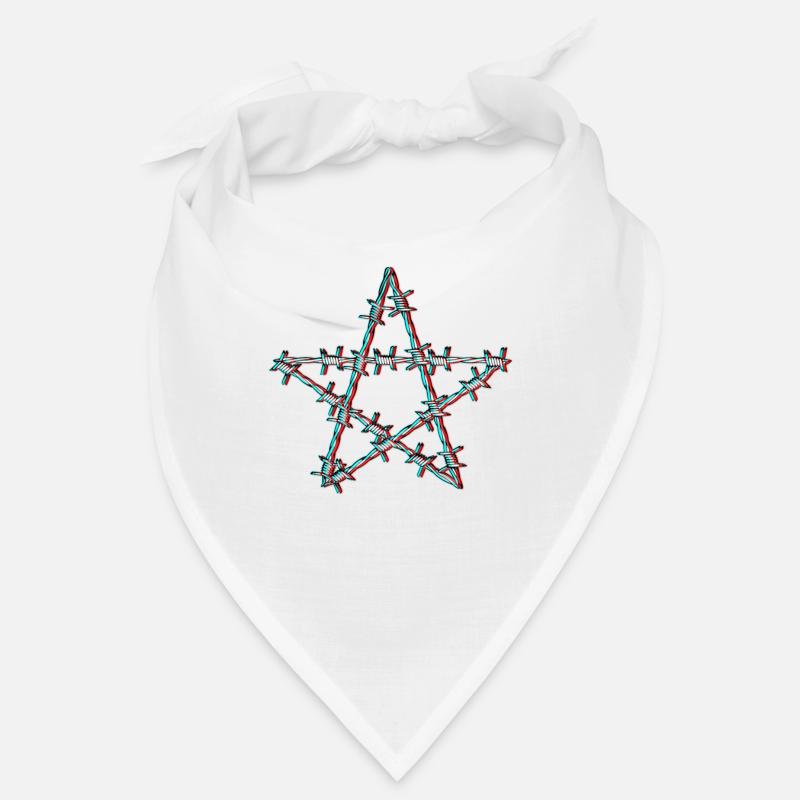 Barbed wire pentagram glitch grunge goth Bandana