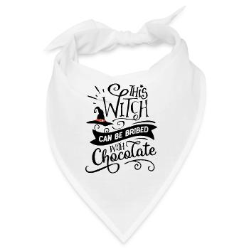 Halloween -This witch can be bribed with chocolate - Bandana - Weiß - Vorne