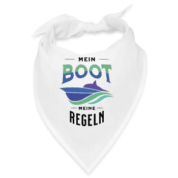 Mein Boot - Meine Regel Motorboot Kapitän Kommando - Bandana - Weiß - Vorne