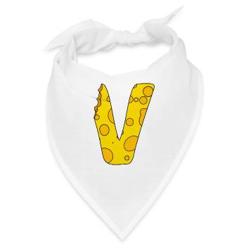 Buchstabe V - Bandana - Weiß - Vorne