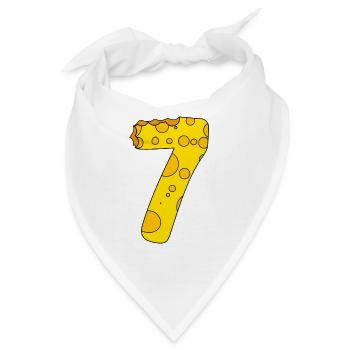 Zahl 7 Ziffer Käse - Bandana - Weiß - Vorne