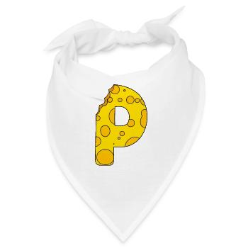 Buchstabe P - Bandana - Weiß - Vorne