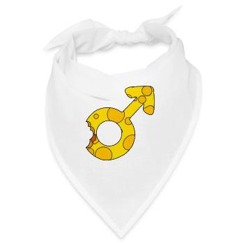 Männliches Geschlecht - Marssymbol - Bandana - Weiß - Vorne