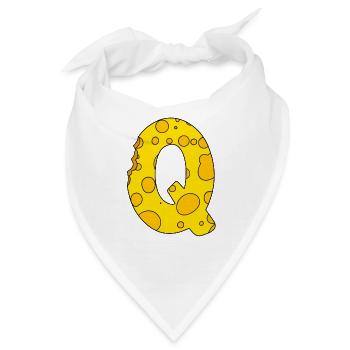 Buchstabe Q - Bandana - Weiß - Vorne