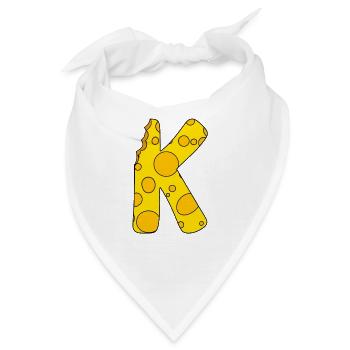 Buchstabe K - Bandana - Weiß - Vorne