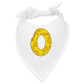 Buchstabe O - Bandana - Weiß - Vorne