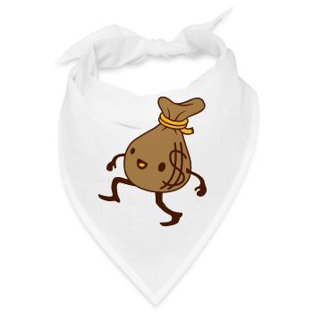 Comic lebendiger Geld Sack - Bandana - Weiß - Vorne