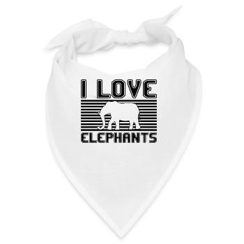 I love elephants - Bandana - Weiß - Vorne