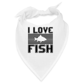 I love fish - Bandana - Weiß - Vorne