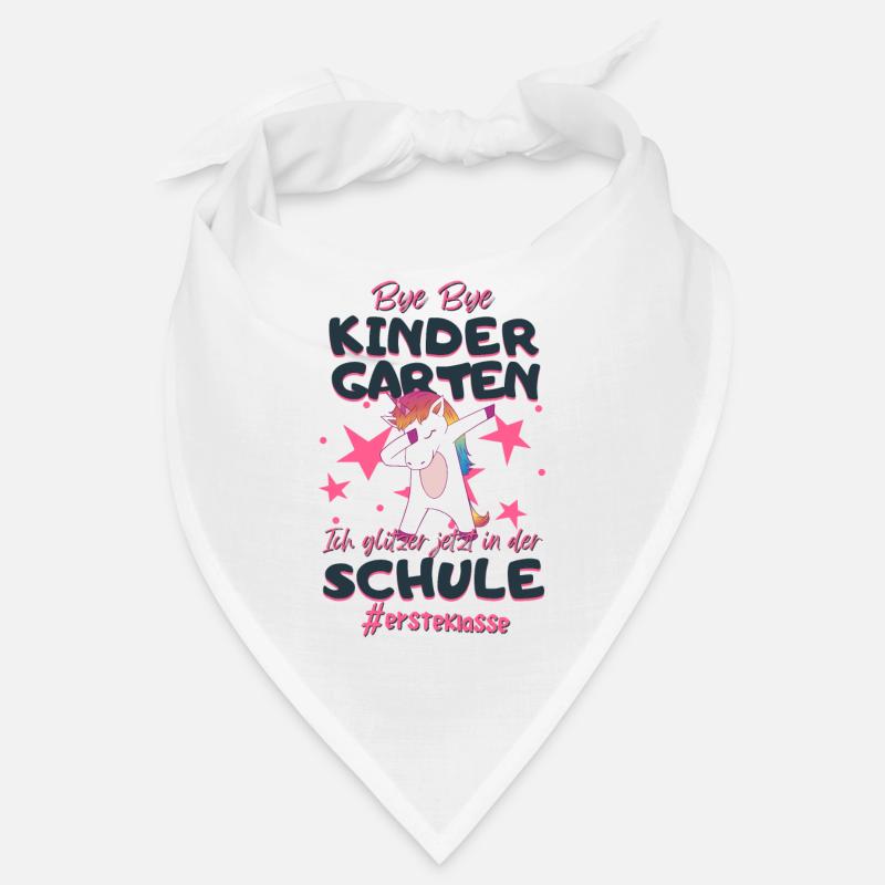 Bye Bye Kindergarten Einhorn Schulkind Einschulung - Bandana - Weiß