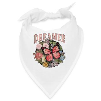 Schmetterling Blume blumig Floral Blümchen Blumen - Bandana - Weiß - Vorne