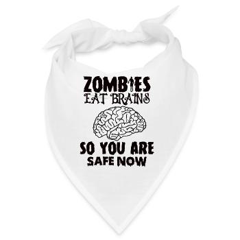Zombies essen hirn Zombieapokalypse Gehirn Lustig - Bandana - Weiß - Vorne