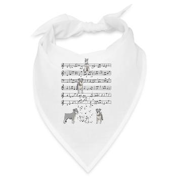 Schnauzer Hund Musik Noten Geschenk - Bandana - Weiß - Vorne