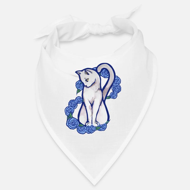 Weiße Katze Bandana