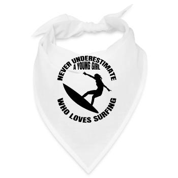 Surferin Mädchen Wellenreiten Surfbrett Mom surfen - Bandana - Weiß - Vorne
