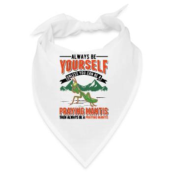 Gottesanbeterin Mantis Fangschrecke - Bandana - Weiß - Vorne