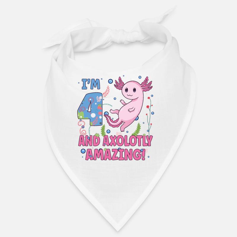 I'm 4 süßes Axolotl 4. Geburtstags Geschenk Bandana
