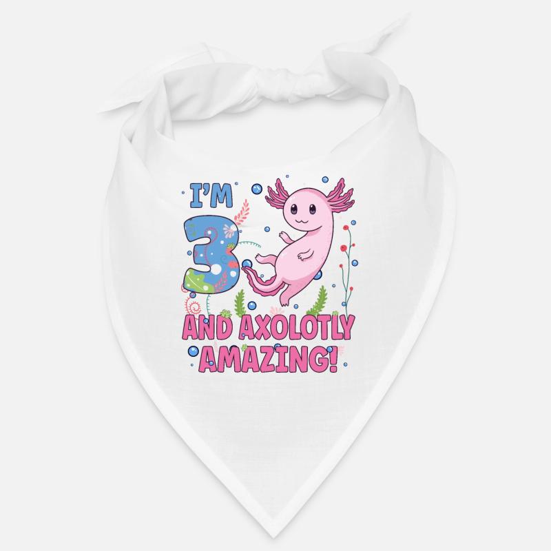 I'm 3 süßes Axolotl 3. Geburtstags Geschenk Bandana