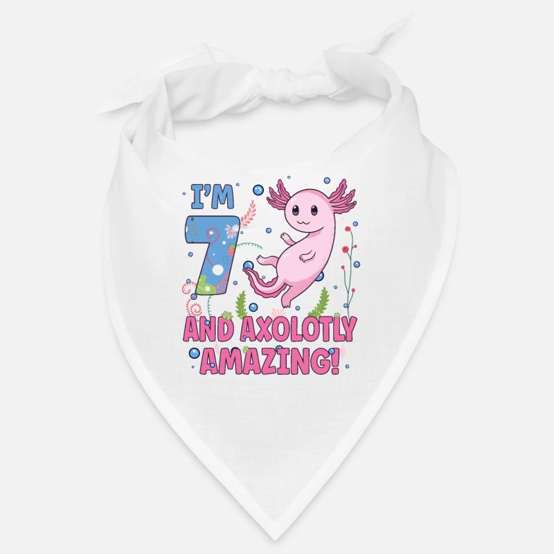 Süßes Axolotl 7. Geburtstags Geschenk Bandana