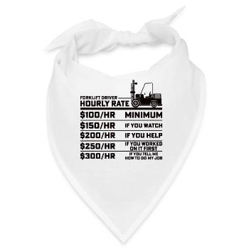 Staplerfahrer Gabelstaplerfahrer Gabelstapler Lohn - Bandana - Weiß - Vorne