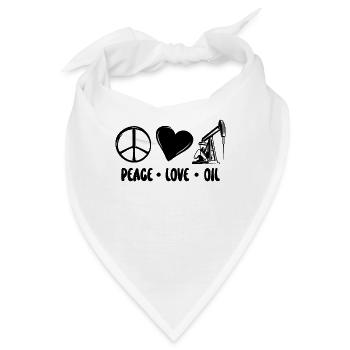 Peace Love Oil Oilfield Worker Rig Worker Arbeiter - Bandana - Weiß - Vorne