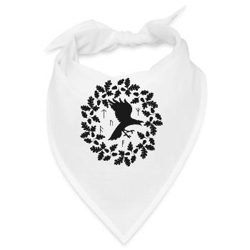 Wikinger Zeichen Rabe Kelten nordische Symbole - Bandana - Weiß - Vorne