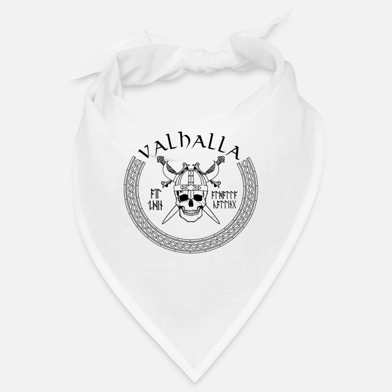 Wikinger Totenkopf mit Axt Wikingerhelm Valhalla Bandana