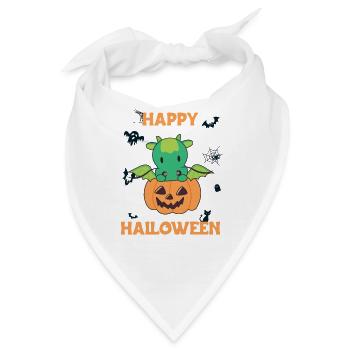 Drache in Kürbis süße Drachen Happy Halloween - Bandana - Weiß - Vorne