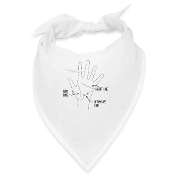 Palm Lesen Astrologie Handlesen Lustig - Bandana - Weiß - Vorne