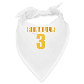Endlich 3 Mama sagt hab nur 2 Fehler 3. Geburtstag - Bandana - Weiß - Vorne