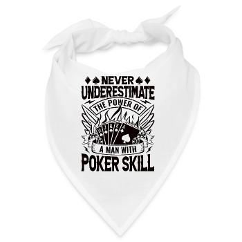 Poker Kasino Karten Pokerspieler Bluffen Chips - Bandana - Weiß - Vorne