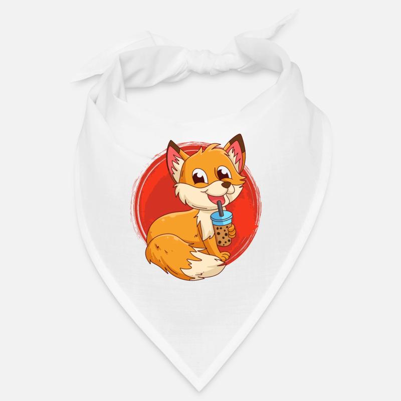 Fuchs mit Bubbel Tee Bubbeltea Fuchs Kinder Bandana