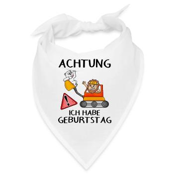 Achtung ich habe Geburtstag - Bandana - Weiß - Vorne
