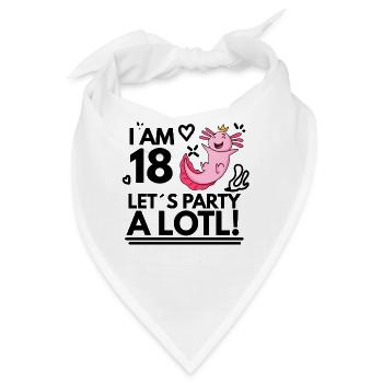 18. Geburtstag Axolotl Ich Bin 18 - Bandana - Weiß - Vorne