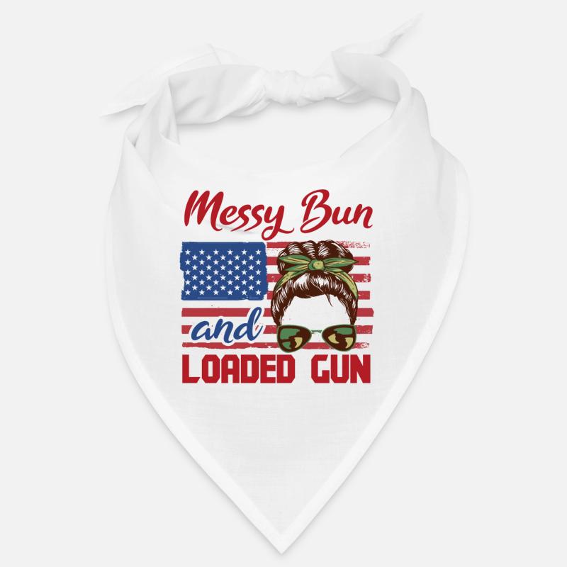 Messy Bun And Loaded Patriotic Bandana