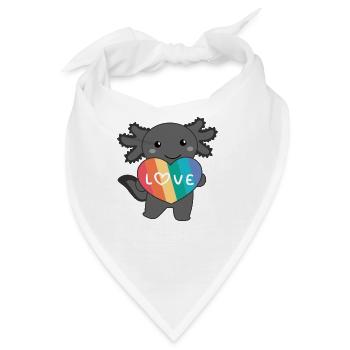 Regenbogen Herzen Pride LGBTQ süße tiere Axolotl - Bandana - Weiß - Vorne
