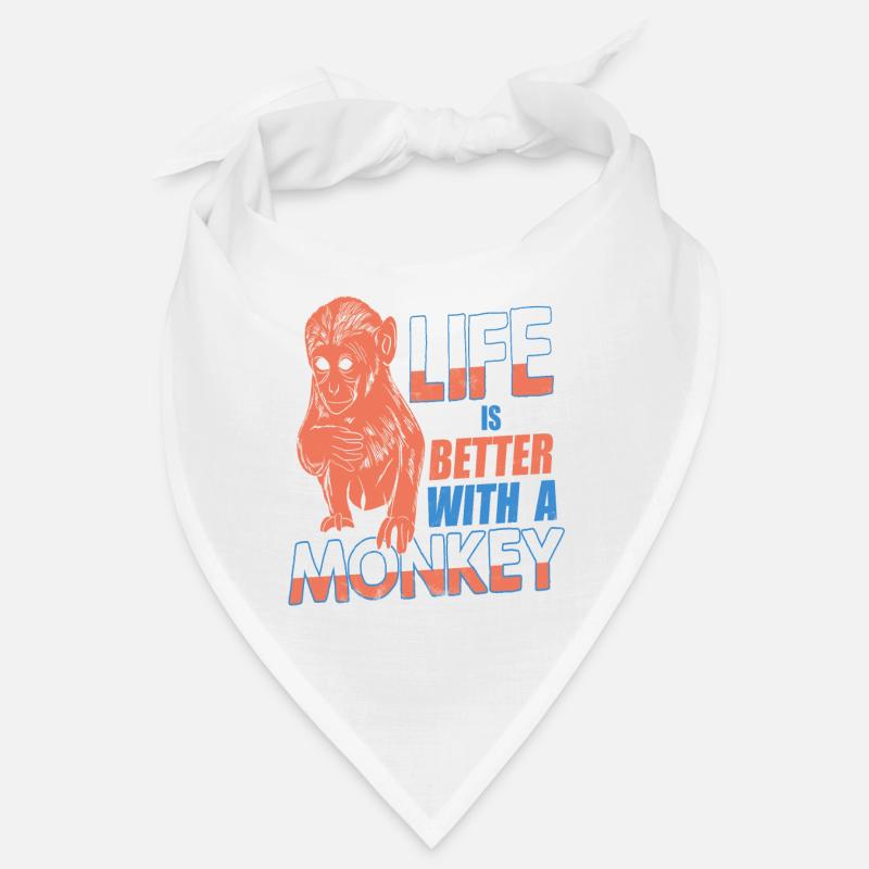 Life Is Better With A Monkey Retro Awesome Bandana