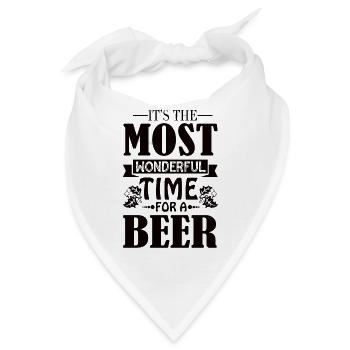 Zeit für Bier Bierfass Urlaub Bierzelt Kneipe - Bandana - Weiß - Vorne