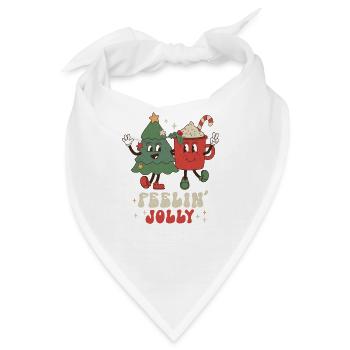 Feeling Jolly Weihnachten Retro Weihnachtslied - Bandana - Weiß - Vorne