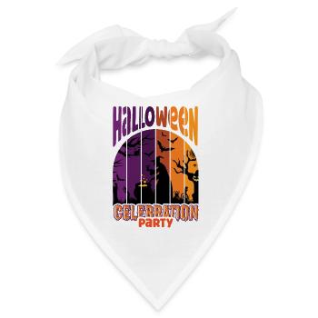 Happy Halloween Party Hexe Fledermaus Grusel Spuk - Bandana - Weiß - Vorne