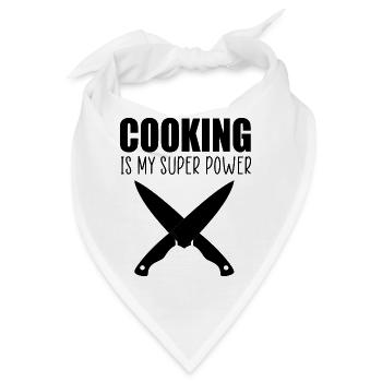 Kochen ist mein Super-Power-Cook-Zitat - Bandana - Weiß - Vorne