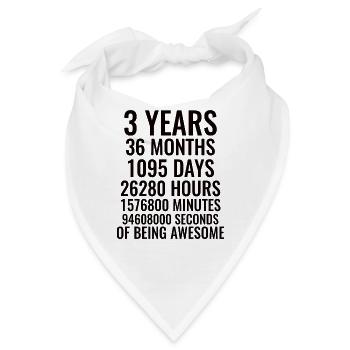 3. Geburtstag - 3 Jahre alt - Ich bin 3 - Bandana - Weiß - Vorne