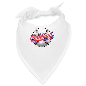 Vintage Oakland Baseball Distressed Baseball Wortspiel - Bandana - Weiß - Vorne