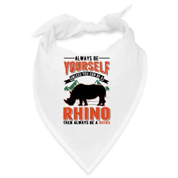Nashorn Rhino Rhinozeros - Bandana - Weiß - Vorne