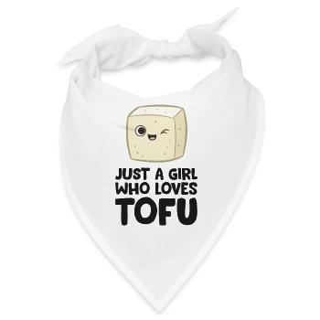 Nur ein Mädchen, das Tofu liebt - Bandana - Weiß - Vorne