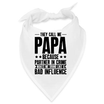 Papa schlechter Einfluss - Vater Geschenk - Bandana - Weiß - Vorne