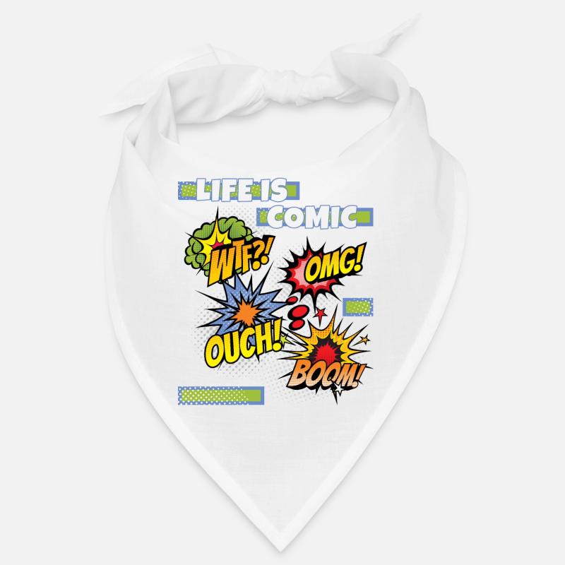 Comic, Comic-Strips, lustiger Spruch Comicstyle - Bandana - Weiß