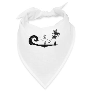 Surfing Waves Stick Figure Surfer - Bandana - Weiß - Vorne